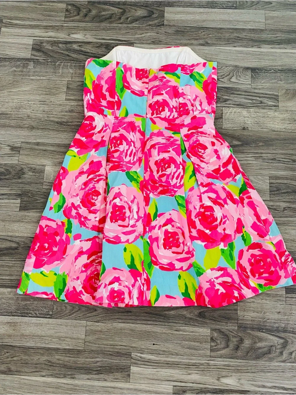 Lilly Pulitzer first impressions strapless dress size 6 roses pockets nwot - Picture 4 of 5
